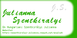 julianna szentkiralyi business card